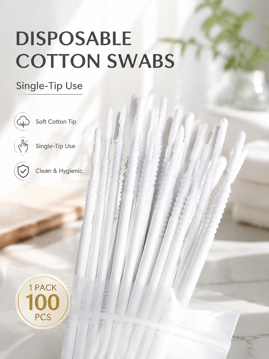 Eyelash Extension Salon - Disposable Long Cotton Swabs Eyelash Extensions