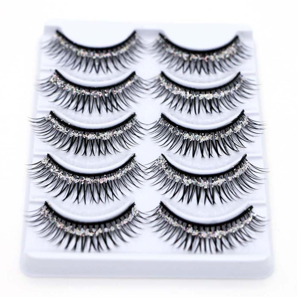 Eyelash Extension For Big Eyes - Cross Lash Glitter Sequins Long Lasting