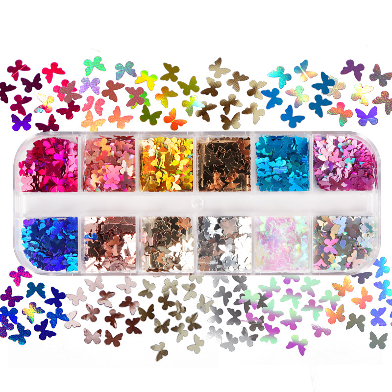 Eyelash Extension Salon - Mix Color Fluorescent Butterfly Glitter Eyelash