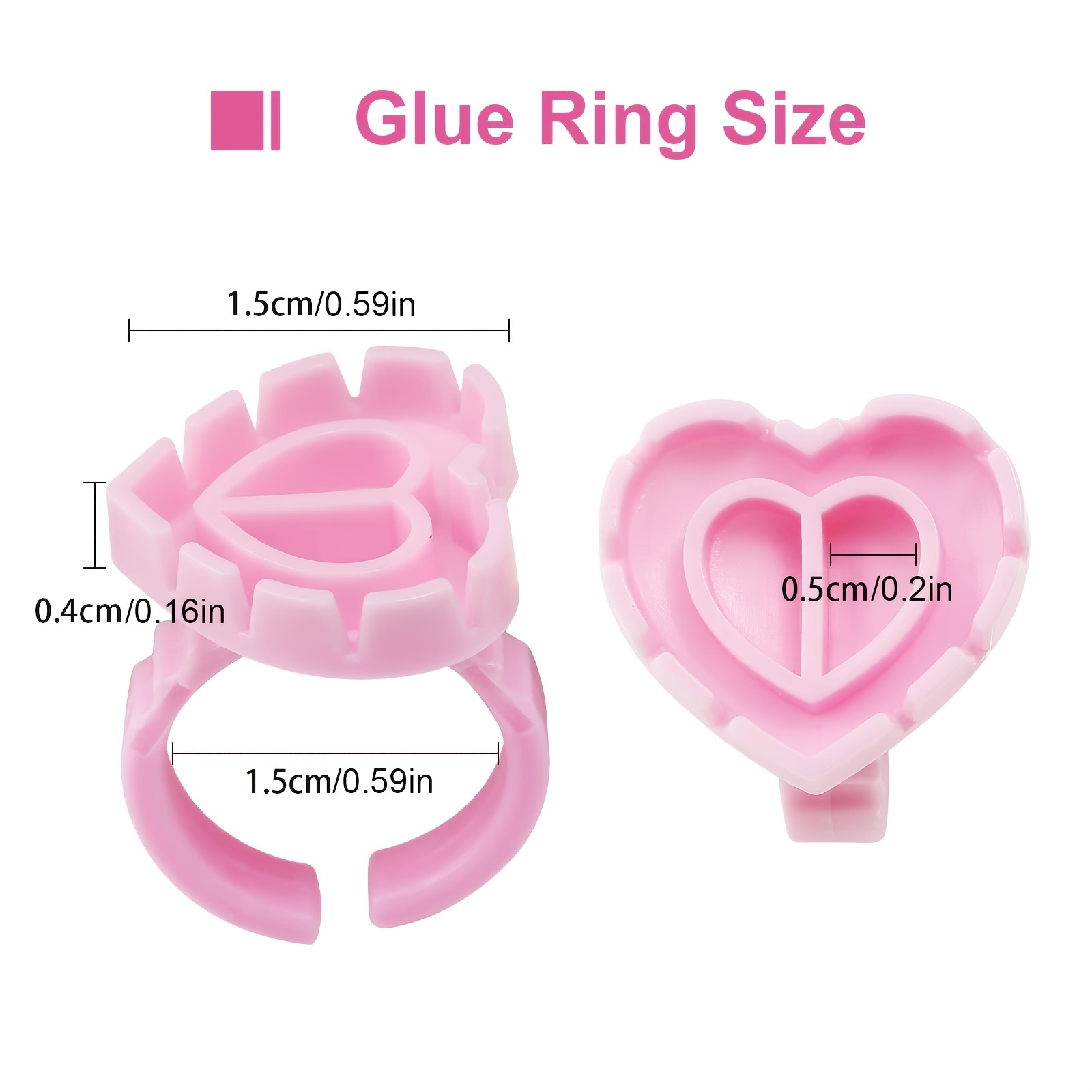 100PCSHeart Eyelash Glue Rings - Eyelash Extension Salon ulasan dan harga